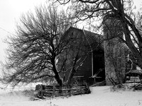 Burnett Family Farm in Winter b&w